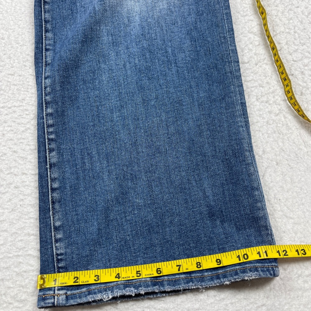 Vervet Olivia Wide Leg Jeans Womens 31 Blue High‎ Rise Raw Hem Casual T5920 - Picture 5 of 10